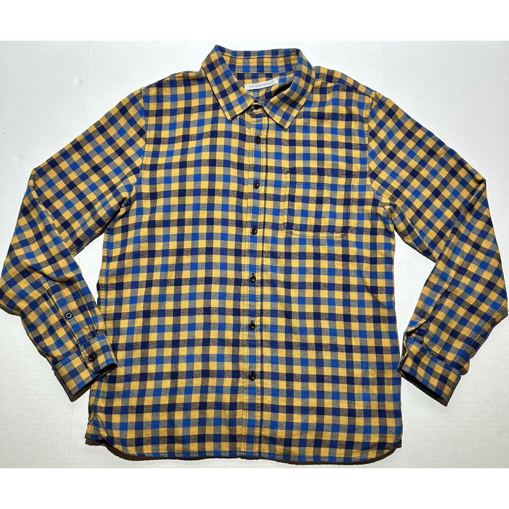 Outerknown Premium Button Up Flannel Shirt Size Large Casual Plaid Outdoor EUC